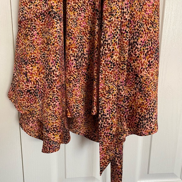 Express Multicolor Ruffle Wrap Dress - Picture 5 of 6